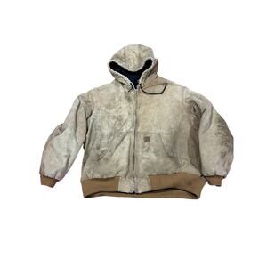 Vintage Carhartt J130 Brown Insulated Active Jac Loose Fit Washed Duck Mens XL